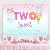 Nachtisch Kuchen Eis Creme Süßigkeitenland Zwei Süss Hintergrund